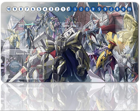 Anime character with robot design on a clear plastic card