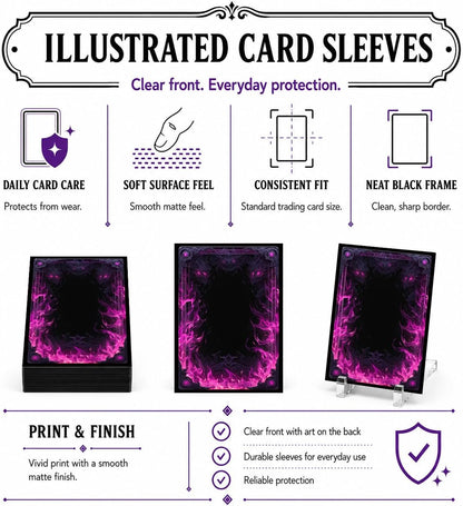 MTG Card Sleeves Matte -100 PCS Trading Card Game, Size 2.6 x 3.6 inches, Suitable for All TCG Card Games Protective (Abyssal Flame)