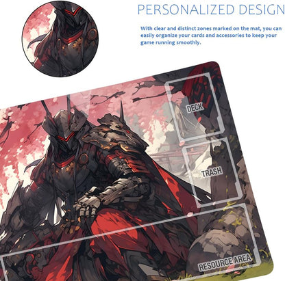 GCG Playmats with Zones - 24"x14" Unofficial GCG Card Game Mat New Player Gundam Playmat  Compatible TCG Player Include Storage Bag (GAODA (12)-Zone)
