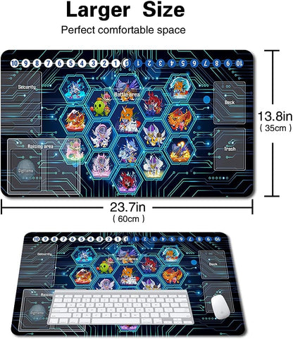 Board Game DTCG Playmat Table Mats Games Size 60X35 cm Mousepad Compatible for Digimon TCG CCG RPG (10785478) Stitched Edge