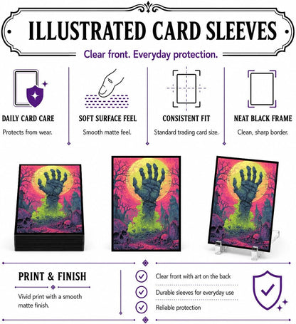 MTG Card Sleeves Matte -100 PCS Trading Card Game, Size 2.6 x 3.6 inches, Suitable for All TCG Card Games Protective (Undead Grave)