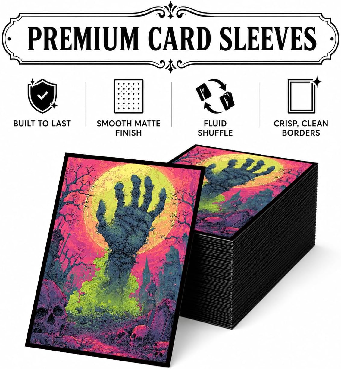 MTG Card Sleeves Matte -100 PCS Trading Card Game, Size 2.6 x 3.6 inches, Suitable for All TCG Card Games Protective (Undead Grave)