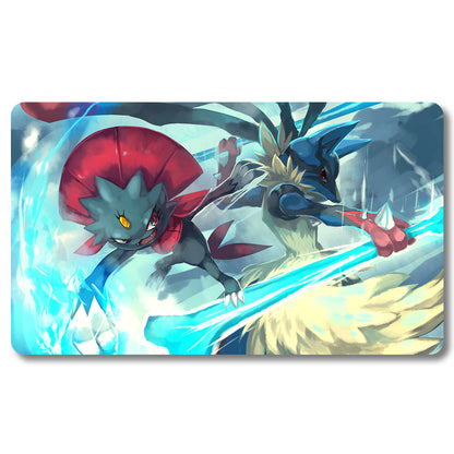Board Game Lucario Playmat - Pokemon  Size 23.6X13.7in Play mats Compatible for TCG MTG RPG CCG Trading Card Game