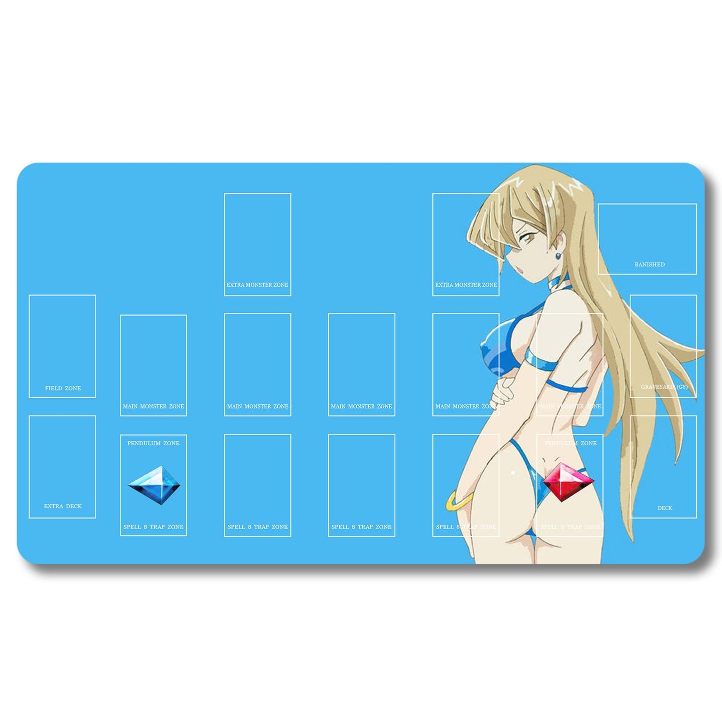 YUGIOH Peripheral - 879653- Yugioh Playmat Size 23.6X13.7in Play mats Compatible for TCG OCG CCG Trading Card Game