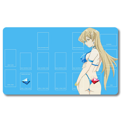 YUGIOH Peripheral - 879653- Yugioh Playmat Size 23.6X13.7in Play mats Compatible for TCG OCG CCG Trading Card Game