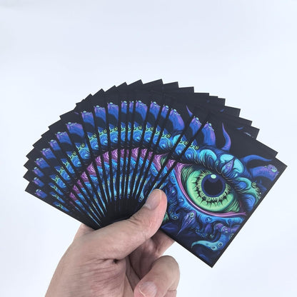 100 PCS TCG/MTG Card Sleeves, Matte Back Anti-Slip & Easy Shuffling Applicable to OCG CCG DTCG PTCG, 2.6 x 3.6 in Standard Size Cards (Eye)
