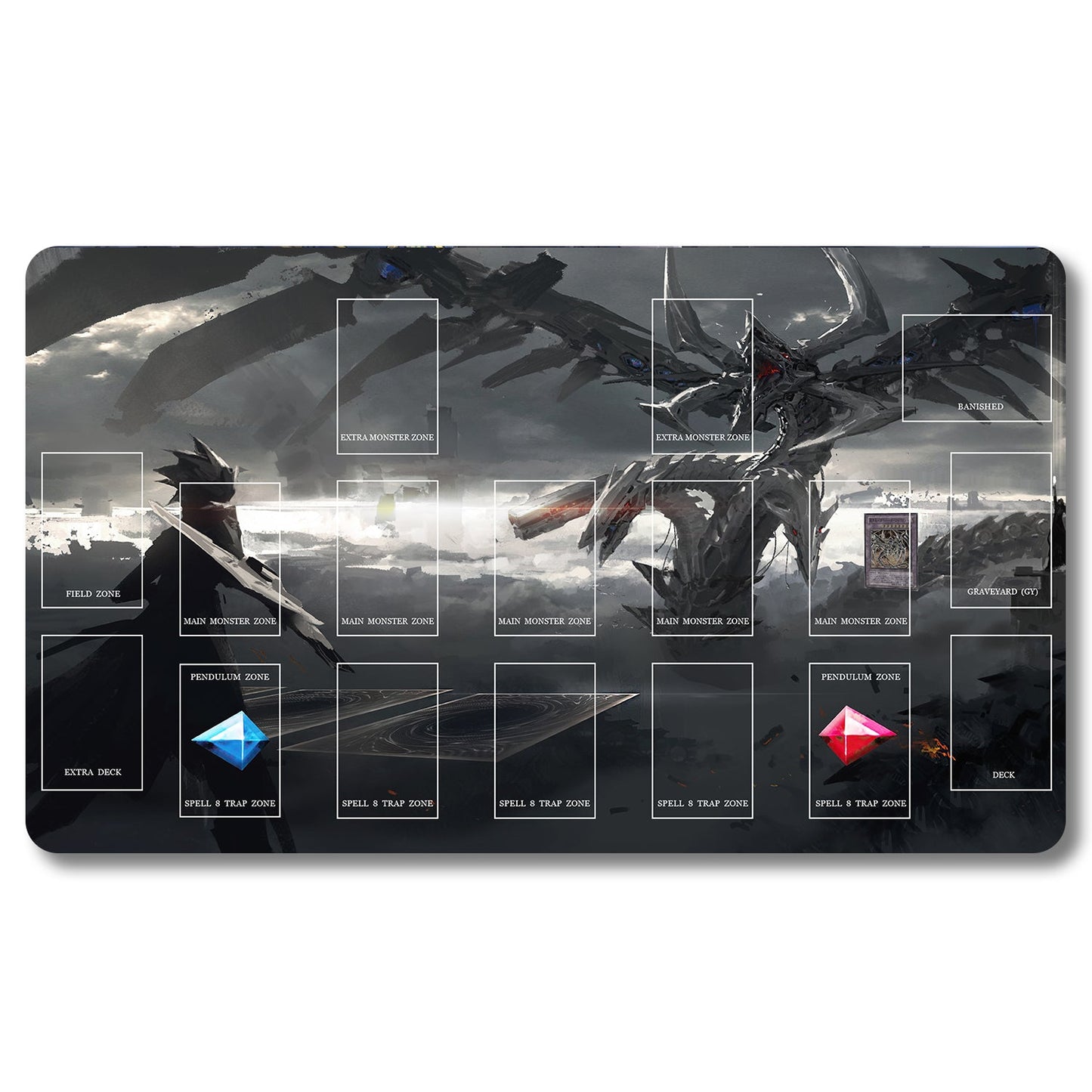 Board Game Peripheral - 1244714- Yugioh Playmat Size 23.6X13.7in Play mats Compatible for TCG OCG CCG Trading Card Game
