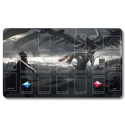 Board Game Peripheral - 1244714- Yugioh Playmat Size 23.6X13.7in Play mats Compatible for TCG OCG CCG Trading Card Game