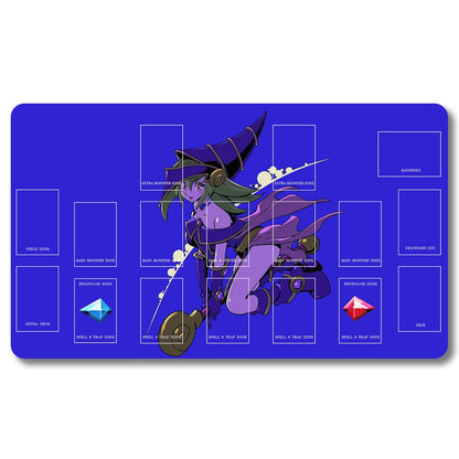 YUGIOH  Black Magician Girl Playmat- Yugioh Size 23.6X13.7in Play mats Compatible for TCG OCG CCG Trading Card Game