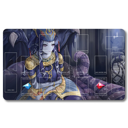YUGIOH El Shaddoll Wendigo Playmat - Yugioh Size 23.6X13.7in Play mats Compatible for TCG OCG CCG Trading Card Game