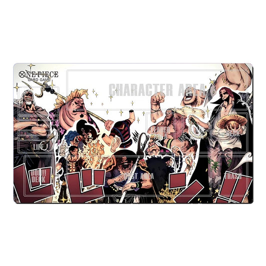 A One Piece themed license plate frame featuring a detailed multicolor illustration of various anime characters from the franchise, with the One Piece logo and 'HOLLY DECK' text visible.
