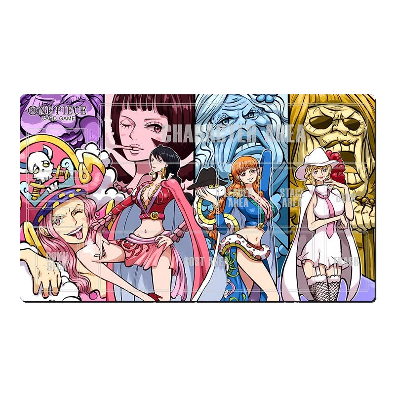 A rectangular anime art print or poster featuring multiple characters from One Piece, including Nami, Usoppo, Sanji, and other crew members, shown against a plain white background.