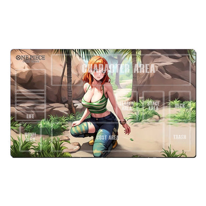 One Piece Nami Playmat CCG OPCG Gaming Play Mat Trading Card Game Mouse Pad Deskmat