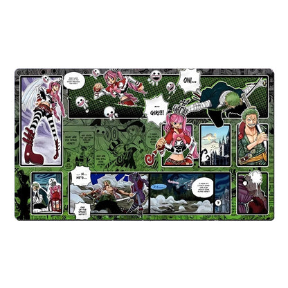 One Piece OPCG TCG CCG Perona & Zoro Table Playmat Trading Card Game Mat Pad Mousepad Deskmat