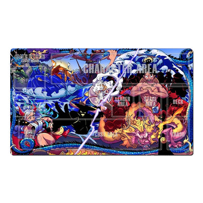 One Piece Luffy Gear 5 Kaidou Playmat CCG OPCG Play Mat Trading Card Game Pad Mousepad Deskmat