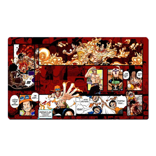 One Piece Playmat PORTGAS D. ACE OPCG TCG CCG Play Pad Trading Card Game Desk Mat Mousepad