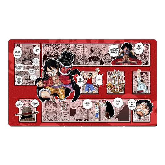 One Piece OPCG TCG CCG Table Mouse Pad Luffy Playmat Trading Card Game DeskMat Red