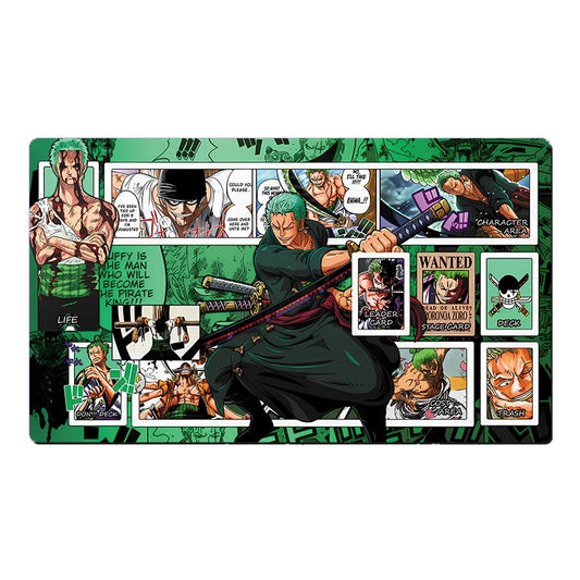 One Piece O-P OPCG TCG CCG Gaming Pad Roronoa Zoro Table Playmat Trading Card Game Desk Mat Mousepad