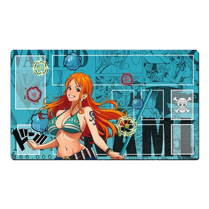 Anime-style character on a blue background with graphics