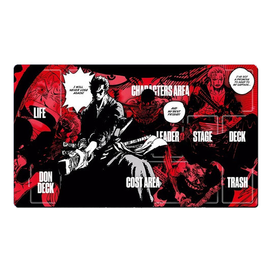 One Piece Roronoa Zoro O-P Table Red Playmat OPCG TCG CCG Mouse Pad Trading Card Game Desk Mat