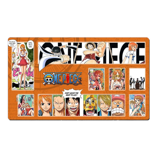 One Piece Straw Hat Pirates Orange Playmat CCG OPCG Mat Trading Card Game Pad Mousepad Deskmat