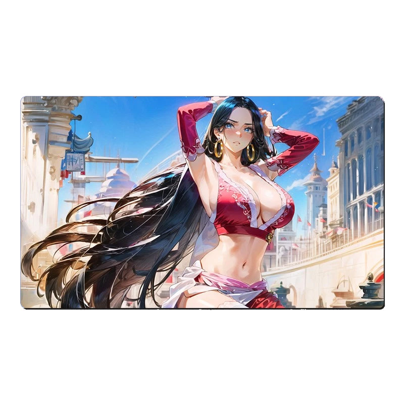 One Piece Girl Boa Hancock Playmat CCG OPCG Play Mat Trading Card Game Mousepad Deskmat