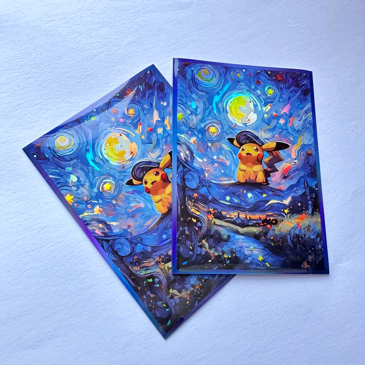Gengar & Pikachu Oil Painting Series Holographic Card Sleeves