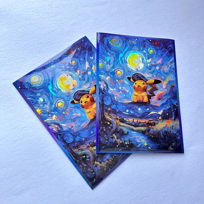 Gengar & Pikachu Oil Painting Series Holographic Card Sleeves