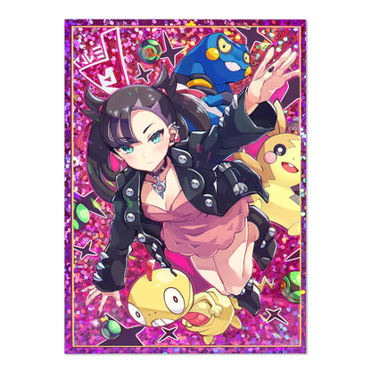 50PCS 66*91mm Anime Card Sleeves for PTCG/MGT/ Sports Card Trading Card Protector Holographic Cute Game Card Sleeves