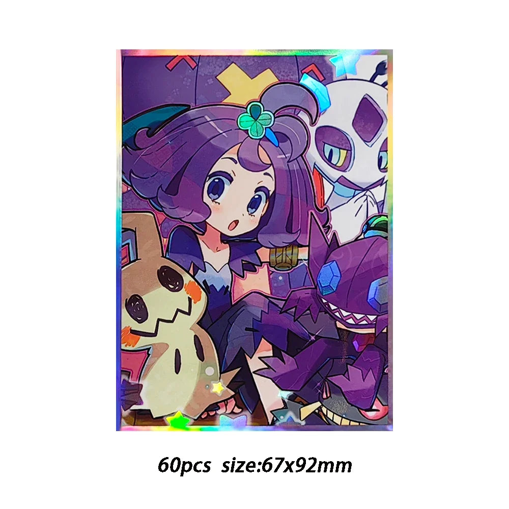 60PCS 67X92mm Asailuola Anime Card Sleeves for MTG/PKM Trading Card Protector Board Game Card Protector Photocard Sleeves