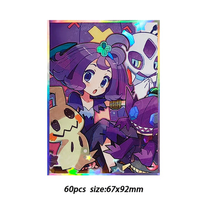 60PCS 67X92mm Asailuola Anime Card Sleeves for MTG/PKM Trading Card Protector Board Game Card Protector Photocard Sleeves