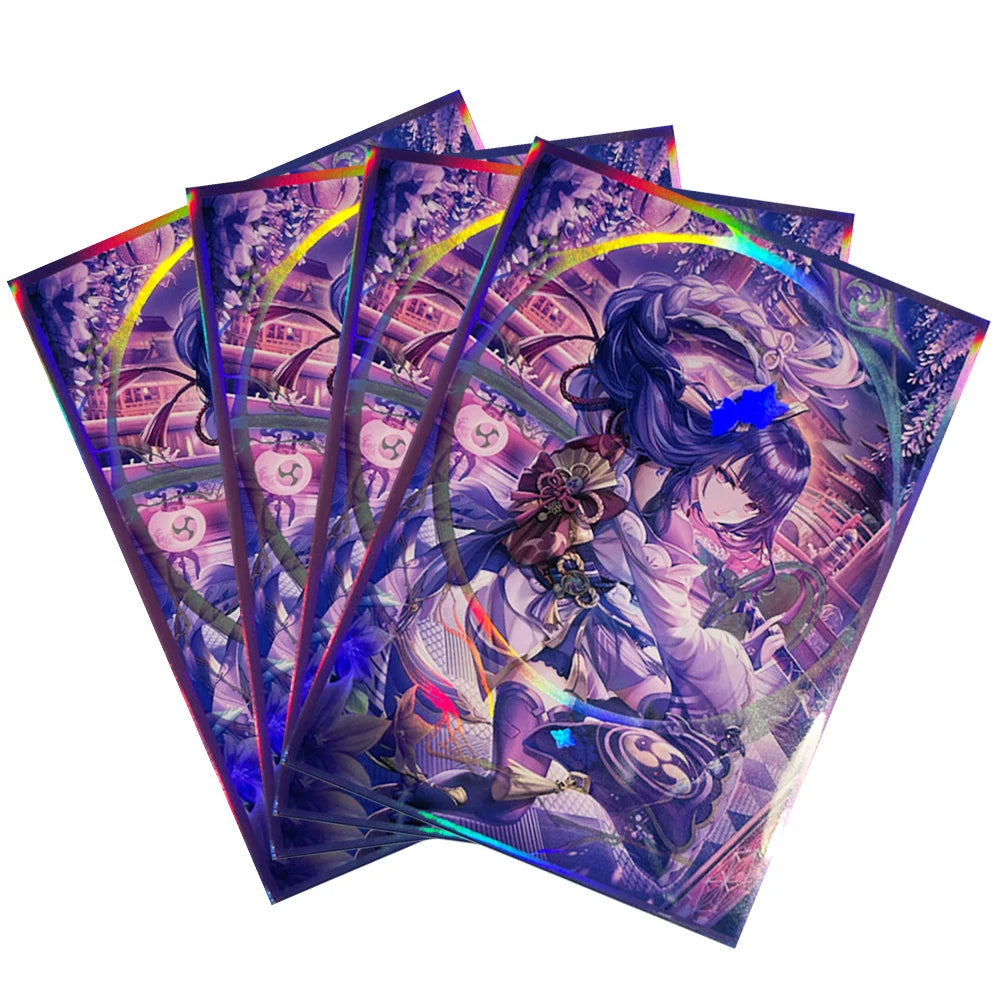 67x92mm Cartoon Card Protective Sleeves Holographic Trading Card Sleeves Board Game Card Sleeves for MTG/YGO/PKM Card Games