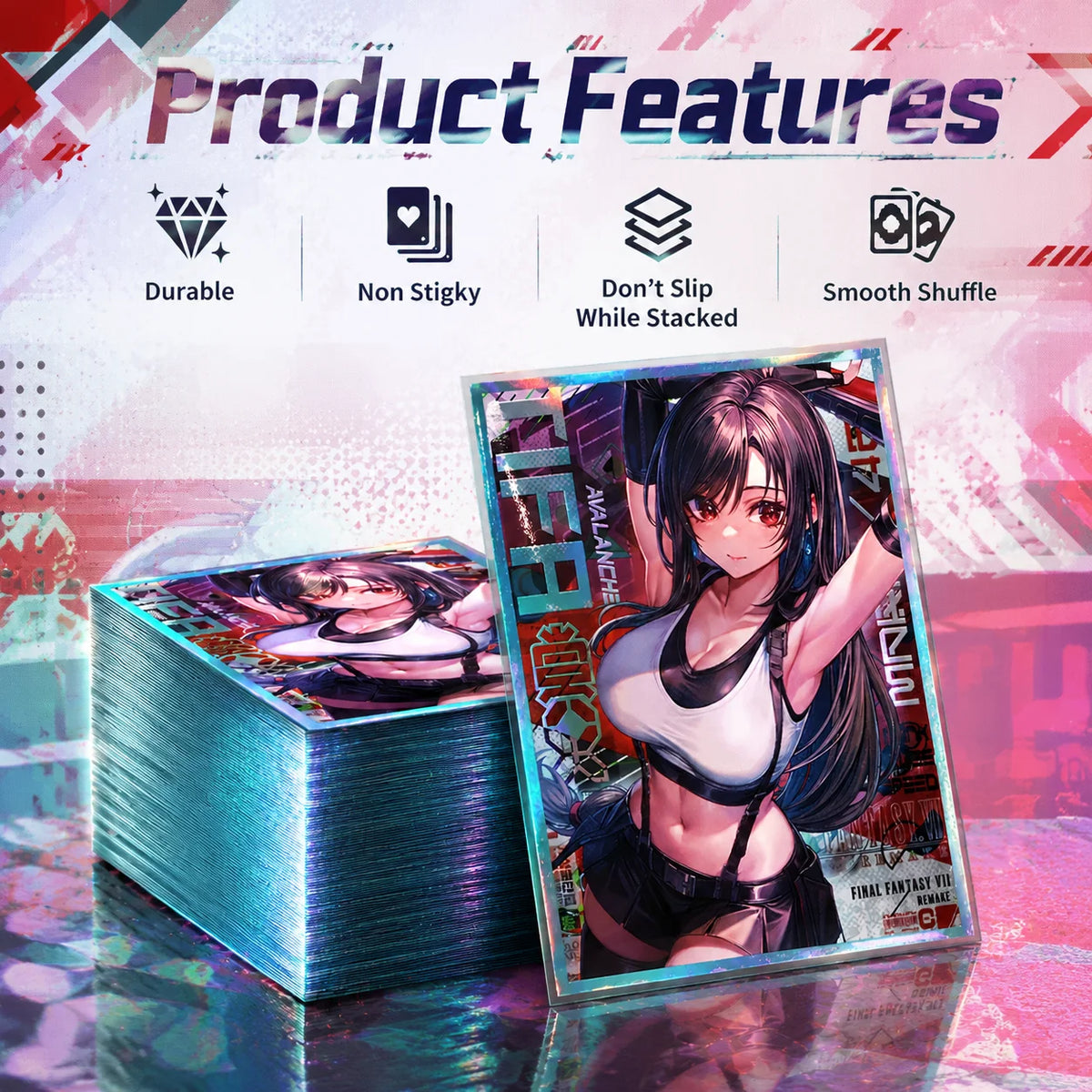 60PCS 67x92mm Holographic Anime Card Sleeves for MGT Card Top Loading Board Game Inner Card Protector for TCG/PTCG Cards