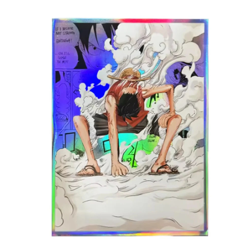 60PCS OPCG Luffy Foil Anime Card Sleeves for PTCG MGT Trading Card Protector 67x92mm Anime One Piece Ideal for Card Collectors