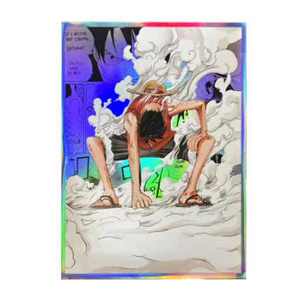 60PCS OPCG Luffy Foil Anime Card Sleeves for PTCG MGT Trading Card Protector 67x92mm Anime One Piece Ideal for Card Collectors