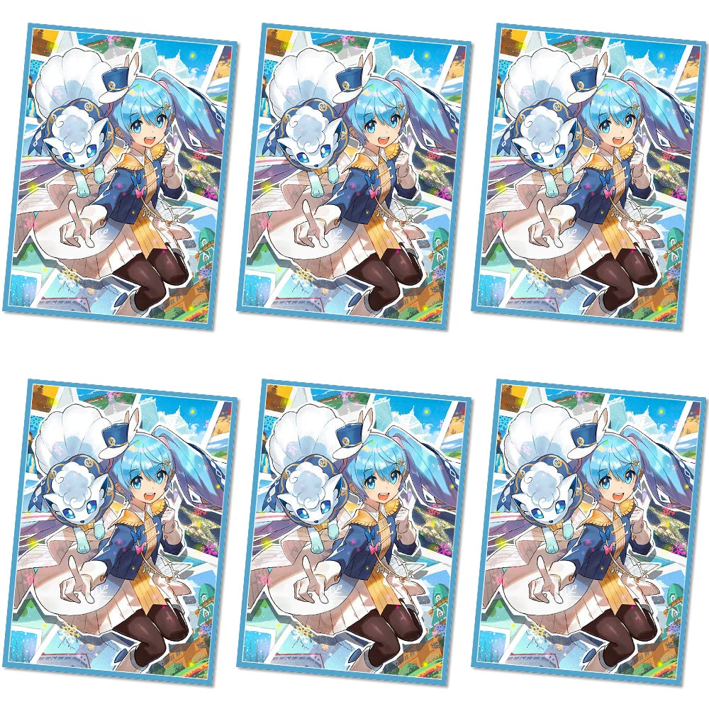 50PCS 66x91mm Anime Card Sleeves Foil Board Game Cards Protector Cards Shield Double Card Cover for PTCG/PKM/MGT WS Trading Card