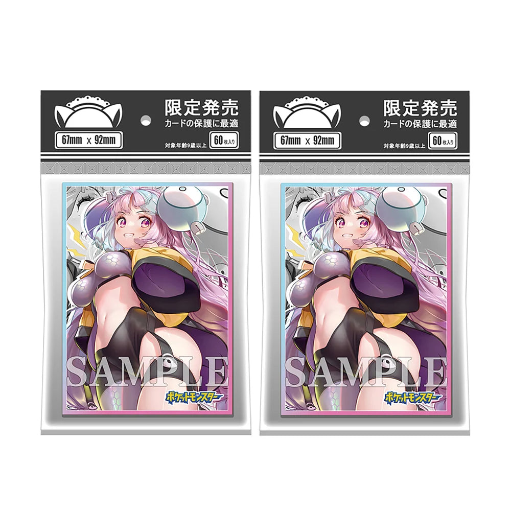 60PCS 67x92mm Holographic Anime Card Sleeves PKM Iono Card Protector Board Game Card Holder for YGO/MTG/PTCG