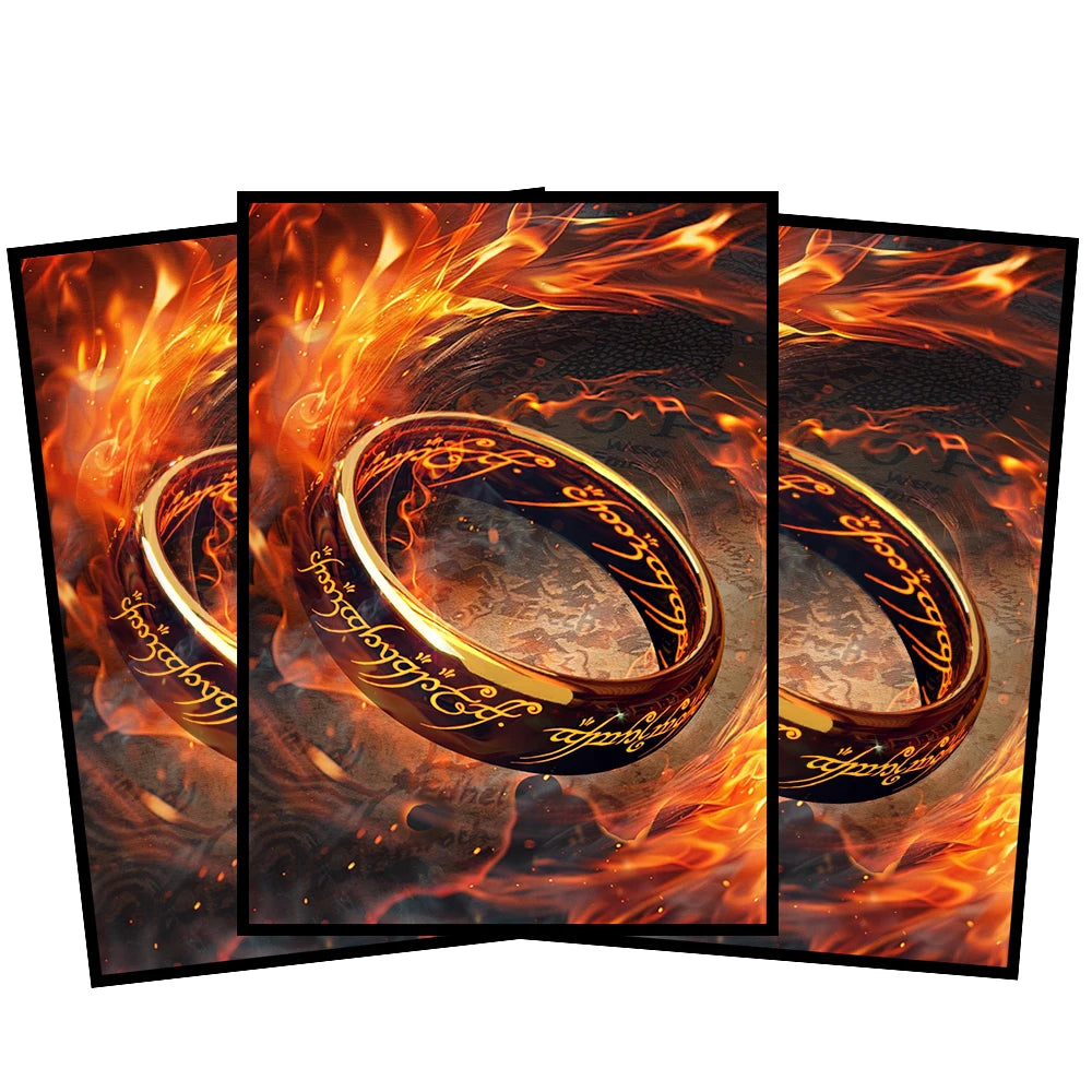 60PCS Foil Magic Ring Style Card Sleeves for PTCG / Trading Card PKM Protector 66x91mm Collect Game Card Protector