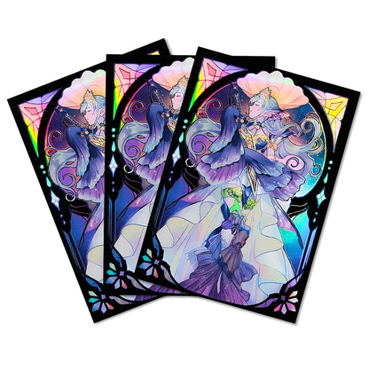 50 PCS 63×90mm Holographic Flashing Anime Card Sleeves for YGO Top Loading Board Game Inner Card Protector for TCG