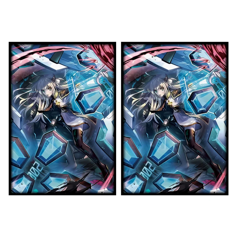 63x90mm 50PCS Holographic Laser Illustration Anime Card Sleeves Trading Card Sleeves Japanese Card Protector for YGO Game Cards