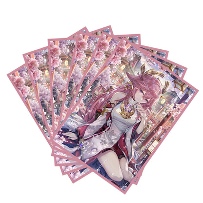 60PCS 67x92mm Laser Anime Card Sleeves Board Game Cards Protector PTCG Cards Shield Card Cover for TCG/PKM/MGT Trading Cards