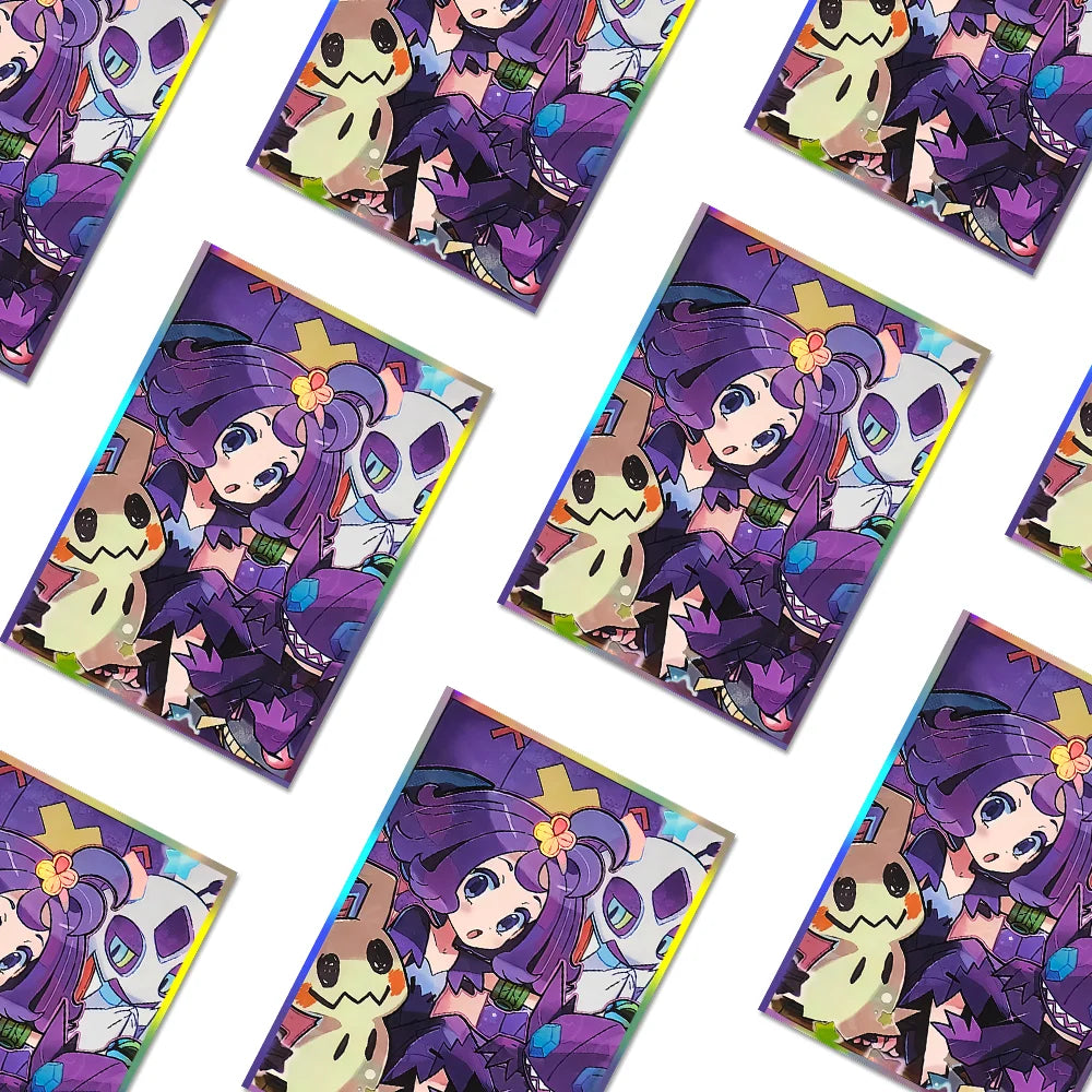 60PCS 67X92mm Asailuola Anime Card Sleeves for MTG/PKM Trading Card Protector Board Game Card Protector Photocard Sleeves