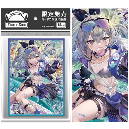 60PCS Holographic Anime Card Sleeves Perfect Fit MTG/PKM Star Rail Silver Wolf Card Protector for PTCG Cards Sports Cards