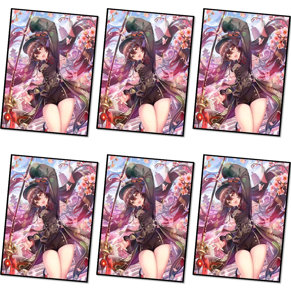 50PCS 66*91mm Anime Card Sleeves for PTCG/MGT/ Sports Card Trading Card Protector Holographic Cute Game Card Sleeves