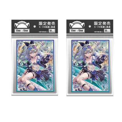 60PCS Holographic Anime Card Sleeves Perfect Fit MTG/PKM Star Rail Silver Wolf Card Protector for PTCG Cards Sports Cards