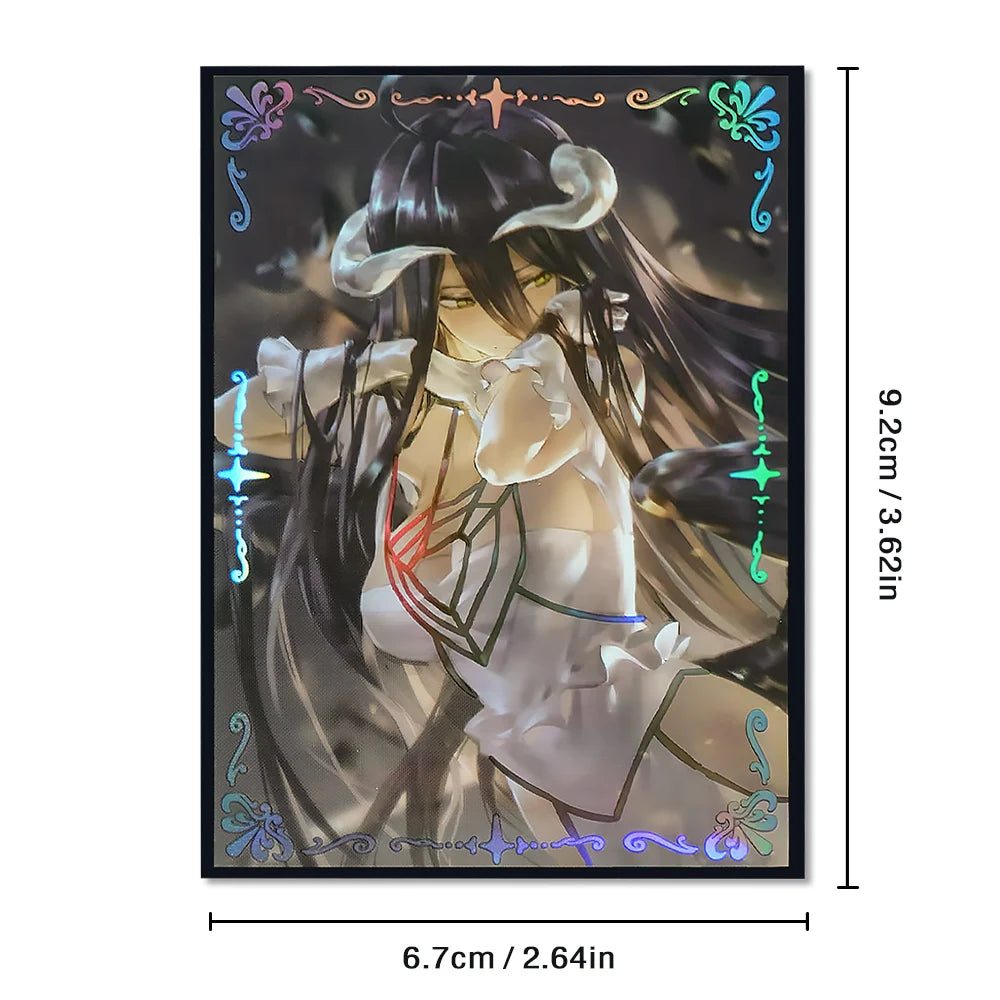 60PCS Holographic Anime Card Sleeves for MTG 67×92mm Top Loading Board Game Card Protector Compatible with TCG/PTCG/PKM