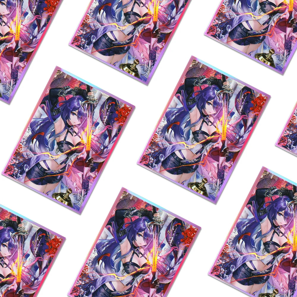 60PCS 67x92mm Standard Size Laser Anime Card Sleeves Cartoon Character Printing Deck Protector for MTG/PTCG Game Cards