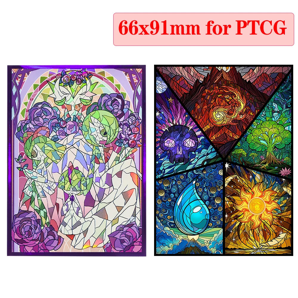 60pcs 66x91mm Multiple Styles Cool Anime Card Sleeves, Perfect for PTCG/Trading Cards, Board Game /Collection Cards Protector
