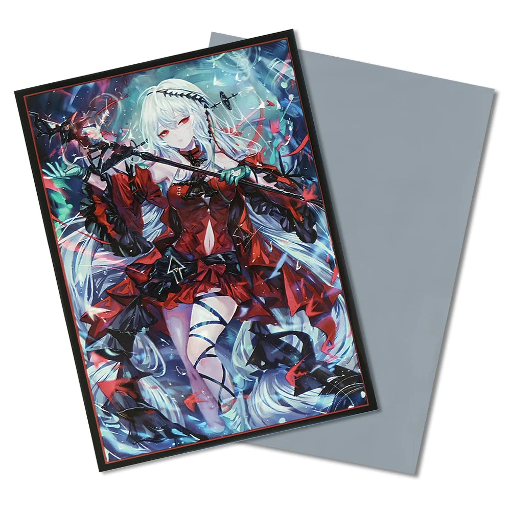 60PCS 67×92mm Silver Bottom Anime Card Sleeves Cartoon Character Printing Deck Protector for MGT/PTCG Game Cards Excellent Gift