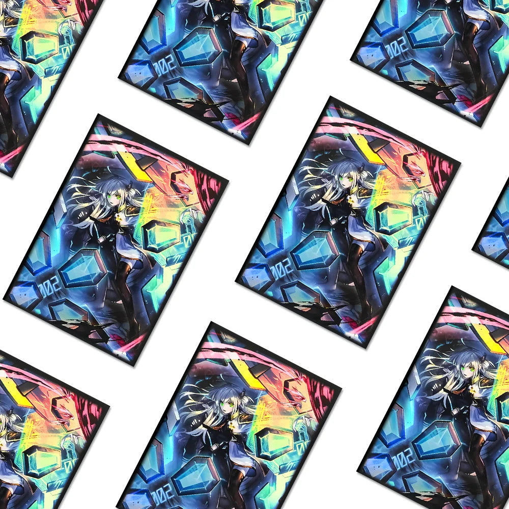 63x90mm 50PCS Holographic Laser Illustration Anime Card Sleeves Trading Card Sleeves Japanese Card Protector for YGO Game Cards